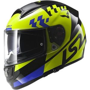 Moto - ATV Helmet LS2 FF397 VECTOR PODIUM Hi-Vis Yellow Black FOG FIGHTER (PINLOCK)