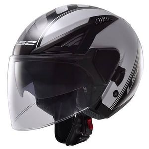 Moto - ATV Open face Helmet LS2 OF586 BISHOP ATOM White-Black