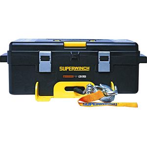 SUPERWINCH Winch 2 Go SR 12V 4000LBS Portable Winch System (4000lb with Synthetic Rope, Pulley Block, Gloves, Straps and D-Shackles)