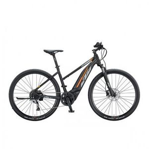 Bicicleta electrica MTB KTM Macina Cross 520 28" 1x11 2020 Negru mat gri / portocaliu